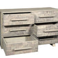 57" Gray Solid Wood Six Drawer Dresser