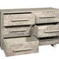 57" Gray Solid Wood Six Drawer Dresser