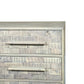 57" Gray Solid Wood Six Drawer Dresser