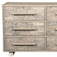 57" Gray Solid Wood Six Drawer Dresser