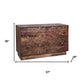 57" Brown Carved Abstract Solid Wood Six Drawer Dresser