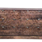 57" Brown Carved Abstract Solid Wood Six Drawer Dresser
