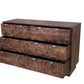57" Brown Carved Abstract Solid Wood Six Drawer Dresser