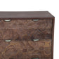 57" Brown Carved Abstract Solid Wood Six Drawer Dresser
