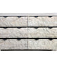 57" Gray Carved Geometric Solid Wood Six Drawer Dresser