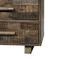 35" Brown Carved Geometric Solid Wood Five Drawer Dresser