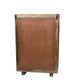 35" Brown Carved Geometric Solid Wood Five Drawer Dresser