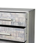 35" Gray Carved Geometric Solid Wood Five Drawer Dresser