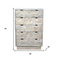 35" Gray Carved Abstract Solid Wood Five Drawer Dresser