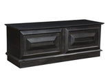 52" Dark Brown Solid Wood Storage Ottoman