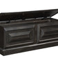 52" Dark Brown Solid Wood Storage Ottoman