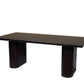 82" Dark Brown Wood Double Pedestal Base Dining Table