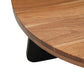 39" Brown and Black Solid Wood And Iron Round Cross Legs Coffee Table