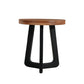 24" Brown and Black Solid Wood And Iron Round Cross Legs End Table