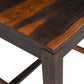 Set of Two Dark Brown Solid Wood Ladder Back Dining Side Chairs