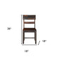 Set of Two Dark Brown Solid Wood Ladder Back Dining Side Chairs