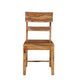 Set of Two Brown Solid Wood Ladder Back Dining Side Chairs