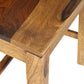 Set of Two Brown Solid Wood Ladder Back Dining Side Chairs