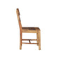 Set of Two Brown Solid Wood Ladder Back Dining Side Chairs