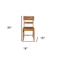 Set of Two Brown Solid Wood Ladder Back Dining Side Chairs