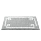 20" Gray And White Cotton Border Bath Rug