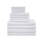 Set of Twelve White Cotton Quick Dry Towel Set