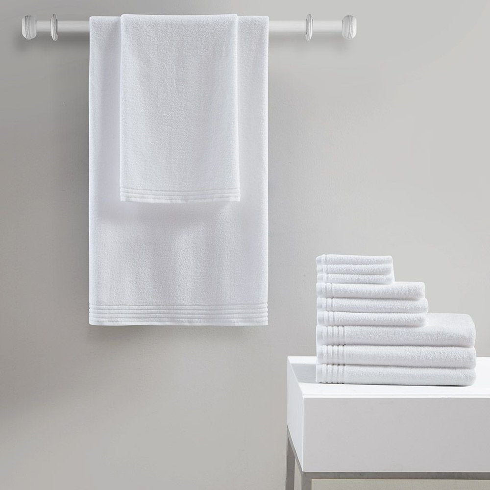 Set of Twelve White Cotton Quick Dry Towel Set