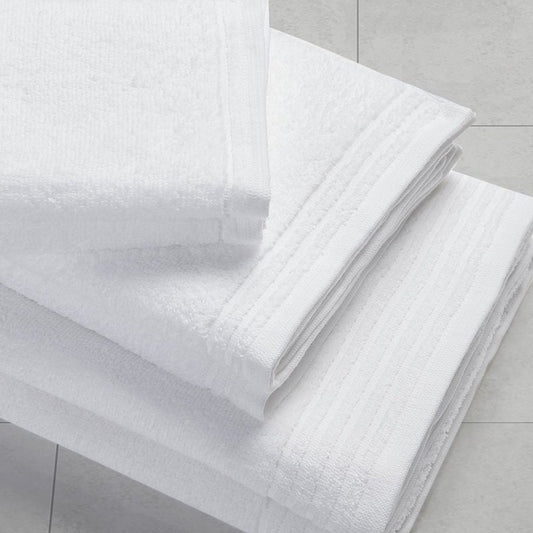 Set of Twelve White Cotton Quick Dry Towel Set