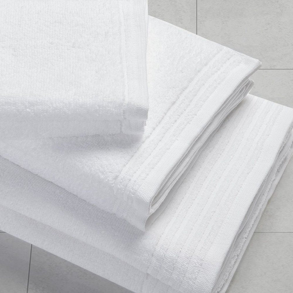 Set of Twelve White Cotton Quick Dry Towel Set