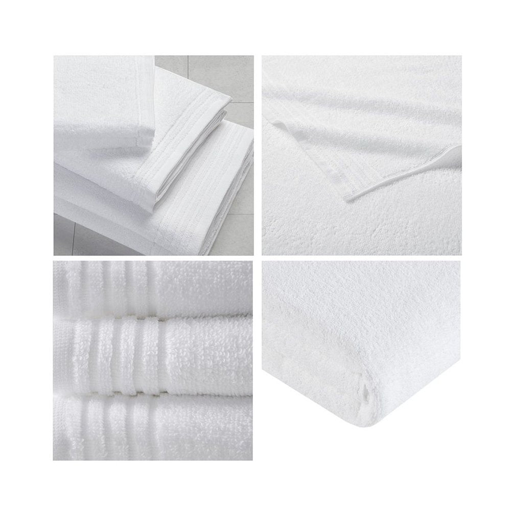 Set of Twelve White Cotton Quick Dry Towel Set