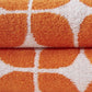Set of Six Orange And White Cotton Geometric Jacquard Towel Set