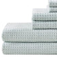 Set of Six Sea Green Cotton Honeycomb Waffle Towel Set
