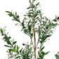 Set of Two 72" Green Artificial Olive Trees in a Black Pots