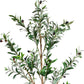 Set of Two 72" Green Artificial Olive Trees in a Black Pots