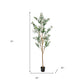 Set of Two 72" Green Artificial Olive Trees in a Black Pots