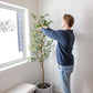 Set of Two 72" Green Artificial Olive Trees in a Black Pots