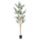 Set Of Two 84" Green Artificial Olive Trees in a Black Pot