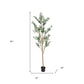 Set Of Two 84" Green Artificial Olive Trees in a Black Pot