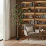 60" Green Olive Artificial Tree in a Black Pot