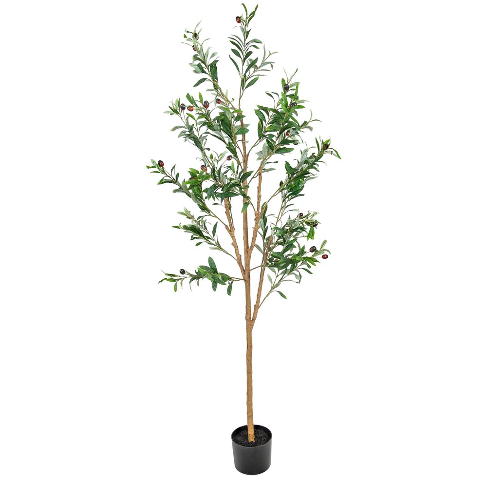 60" Green Olive Artificial Tree in a Black Pot