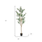 72" Green Olive Artificial Tree in a Black Pot
