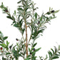 84" Green Olive Artificial Tree in a Black Pot