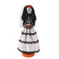 14" Black And White Fabric And Solid Wood Halloween Woman Nutcracker