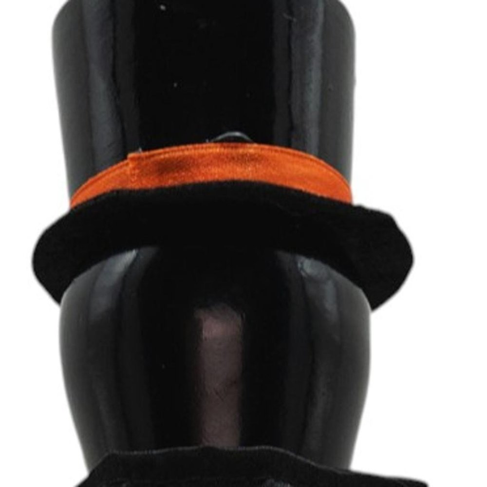 14" Black And White Solid Wood Halloween Ghost Nutcracker