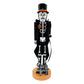 14" Black And White Solid Wood Halloween Ghost Nutcracker