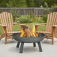 34" Gray Steel Wood Burning Round Fire pit