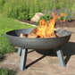 34" Gray Steel Wood Burning Round Fire pit