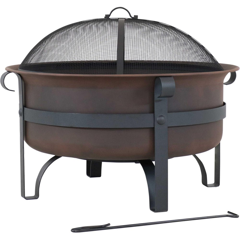 29" Bronze Steel Wood Burning Round Fire Pit
