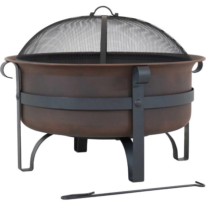 29" Bronze Steel Wood Burning Round Fire Pit