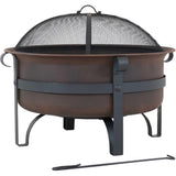 29" Bronze Steel Wood Burning Round Fire Pit